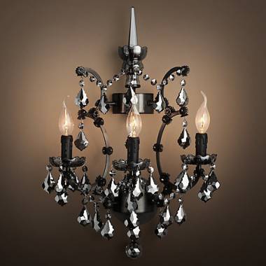 Бра BLS 30470 19th c Rococo iron and Smoke crystal